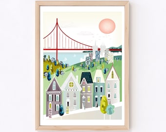 San Francisco Print | California Wall Art | Golden Gate Bridge | De Muur van de Galerij van de reis