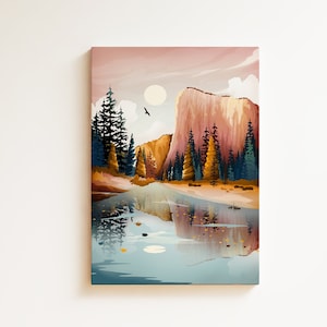 Large canvas art | Yosemite National Park Wall Art, Canvas Wall Art, California Wall Art, National Park Decor, Ready to Hang