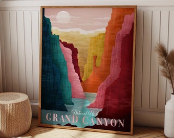 Grand Canyon Print, National Park Poster, Travel Print, Arizona Wall Art, Hiking Art Gift, Landscape Wall Art, Anniversary Gift