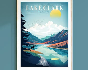 Parque Nacional Lake Clark, Arte de Parede do Alasca, Pôster do Parque Nacional, Arte de Parede de Aventura, Arte de Parede de Galeria