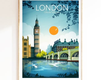 London Print, Travel Poster, London Big Ben, London City Print, London Gift, Wall Art Prints CODE: Big Ben