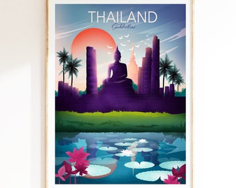 Thailand  Print | Asian Wall Art | Buddha Wall Art | Buddha Poster | Thailand Wall Art