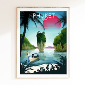 Thailand Wall Art | Phuket Print | Tropical Print | Asian Wall Art | Travel Poster
