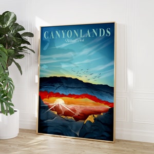 Canyonlands National Park, Travel Poster, Wilderness Wall Art Canyonlands Poster, Hiking Gift, Utah Print, National Park Gift