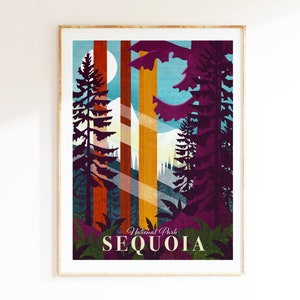 Sequoia National Park print, National Park Poster, California Wall Art, Travel Poster, Travel Gift, Wall Art Prints