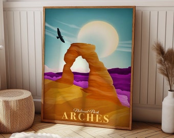 Arches National Park, Arches Utah Print, National Park Poster, Adventure Wall Art, Travel Poster, Printable Wall Art