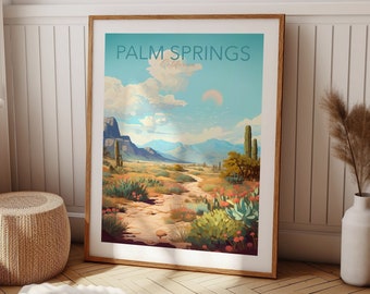 Palm Springs Print, California Wall Art, featuring Coachella Valley Preserve, Travel Poster, California Poster