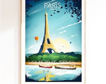 Paris Wall Art featuring the Eiffel Tower, Travel Poster, Wall Art Prints, Wedding Gift CODE: Paris Eiffel Tower