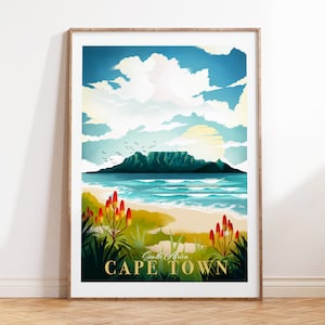 Cape Town Print | South African Wall Art | Surf Poster | Table Mountain | Travel Print | Bedroom Wall Art | Living Room Print | Office Print