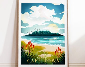 Cape Town Print | South African Wall Art | Surf Poster | Table Mountain | Travel Print | Bedroom Wall Art | Living Room Print | Office Print