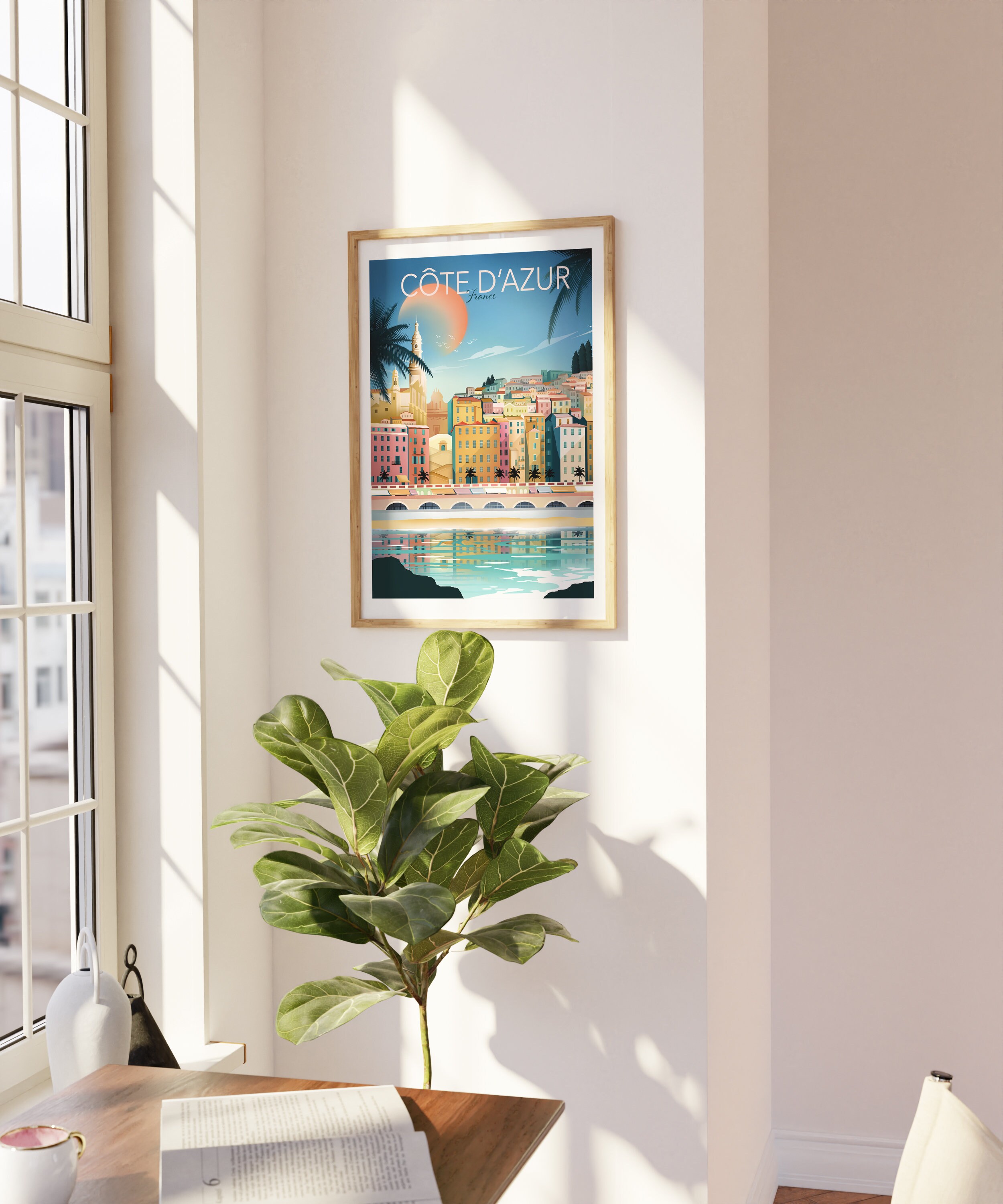 French Riviera Attractions Posters For Living Room Travel Art