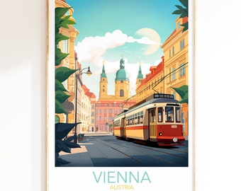 Moderne reisprint met Wenen Oostenrijk, Oostenrijk Travel Wall Art, Vienna Gift, Souvenir, Gift, Gallery Wall Prints