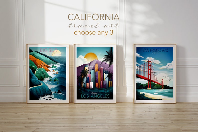 California Wall Art, Travel Posters, California Prints featuring Los Angeles, San Francisco Poster, Yosemite , Joshua Tree and more image 1