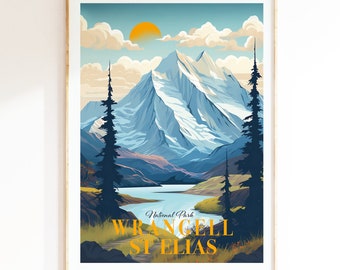 Wrangell St Elias National Park, Alaska Wall Art, National Park Poster, Adventure Wall Art, Gallery Wall Prints, Living Room Decor