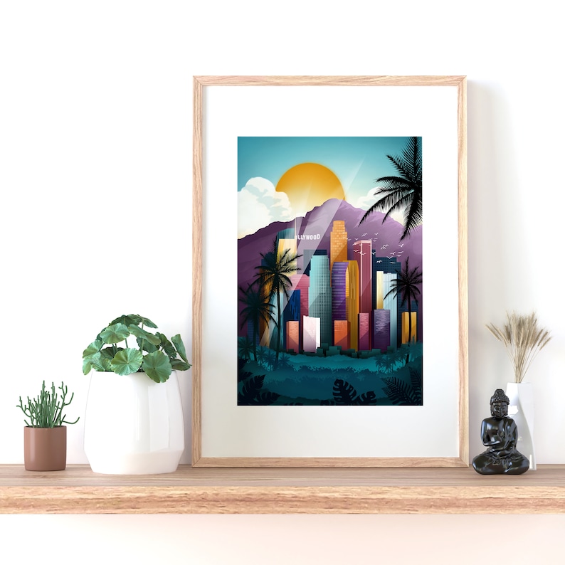 Los Angeles Print California Wall Art Los Angeles Wall Art Etsy