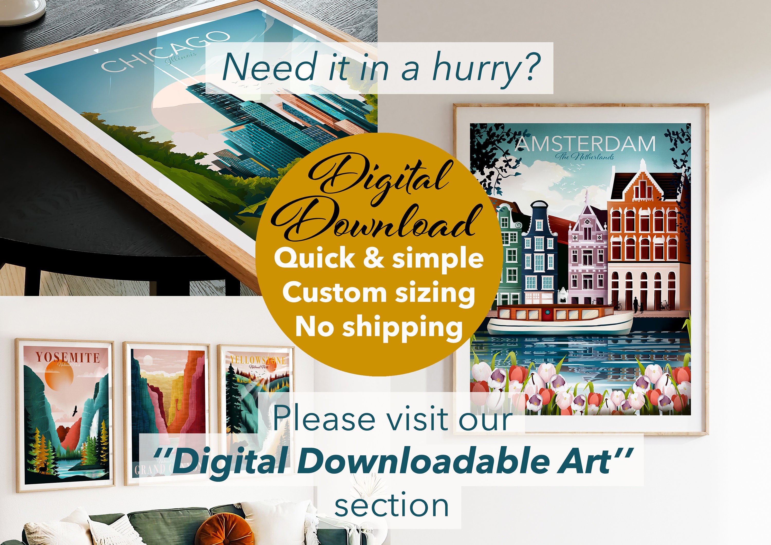 Amsterdam Print Amsterdam Wall Art The Netherlands Travel - Etsy 日本