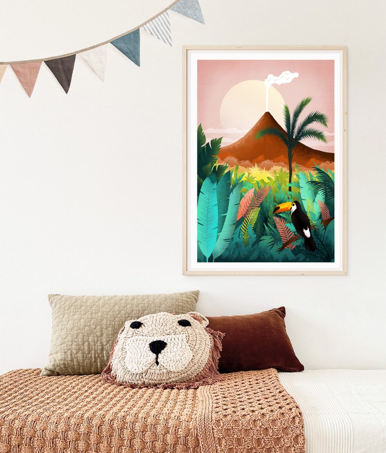 Costa Rica Poster Tropical Print Costa Rica Wall Art Etsy