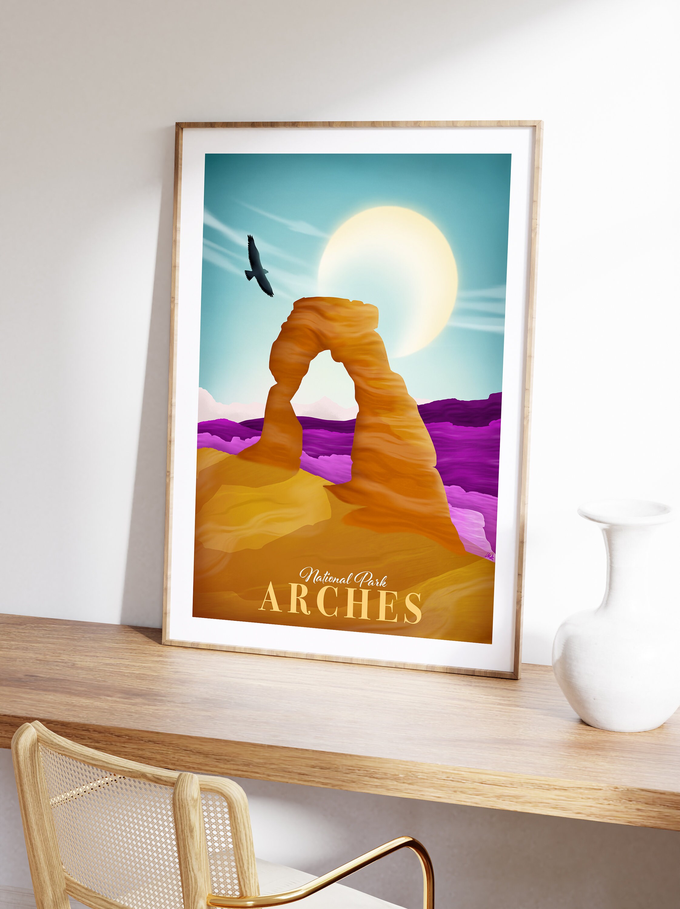 Discover Parc National Arches Vintage Voyage Poster