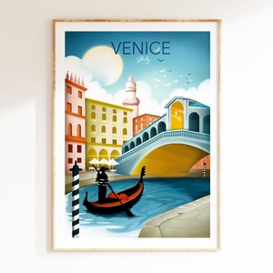 Venice Print, Italy Wall Art, Venice Travel Poster, Wedding Gift, Living Room Prints, Bedroom Travel Wall Art