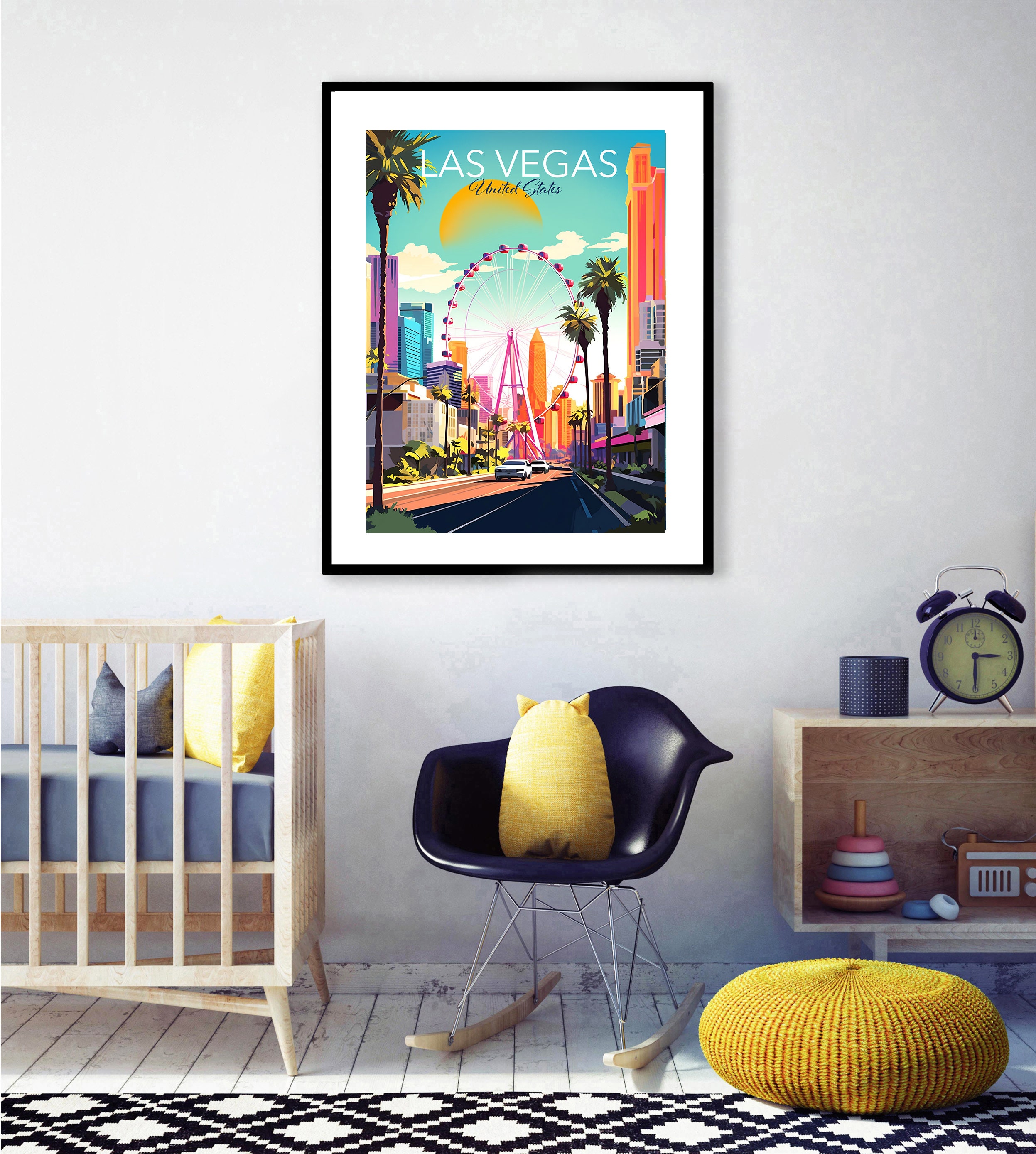 Canvas Painting, Las Vegas Old Strip Scene, Retro Travel Poster Wall Art,  Posters For Home Decor,, Wall Decor Pictures For Living Room Bedroom, No  Frame - Temu