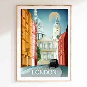 London Print | St Paul’s Cathedral Decor | London Travel Wall Art | St Paul's Cathedral Poster | London Wall Art | London Black Cab Print