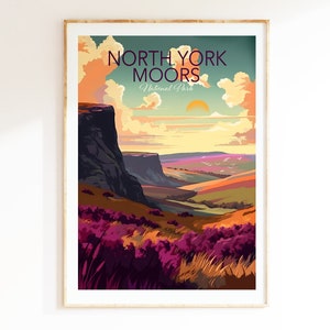 North York Moors National Park, Landscape wall art, Yorkshire Print, National Park, Gallery Wall Prints, Wedding - Birthday - Souvenir Gift