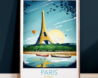 Eiffel Tower Print, Paris Travel Poster, Paris Prints, Paris Gift, Wall Art Prints, Anniversary Gift, Personalised Gift