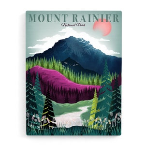 Mount Rainier mounted canvas Pacific Northwest Art National Park art Ready to hang art image 5