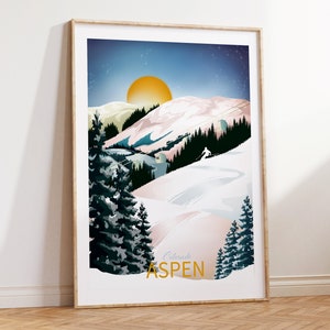 Ski Print Aspen | Colorado wall art | Ski Poster | Ski Art | Ski Decor