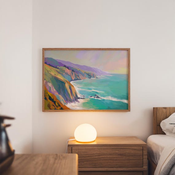 Big Sur California Print: Abstract Coastal Landscape Art