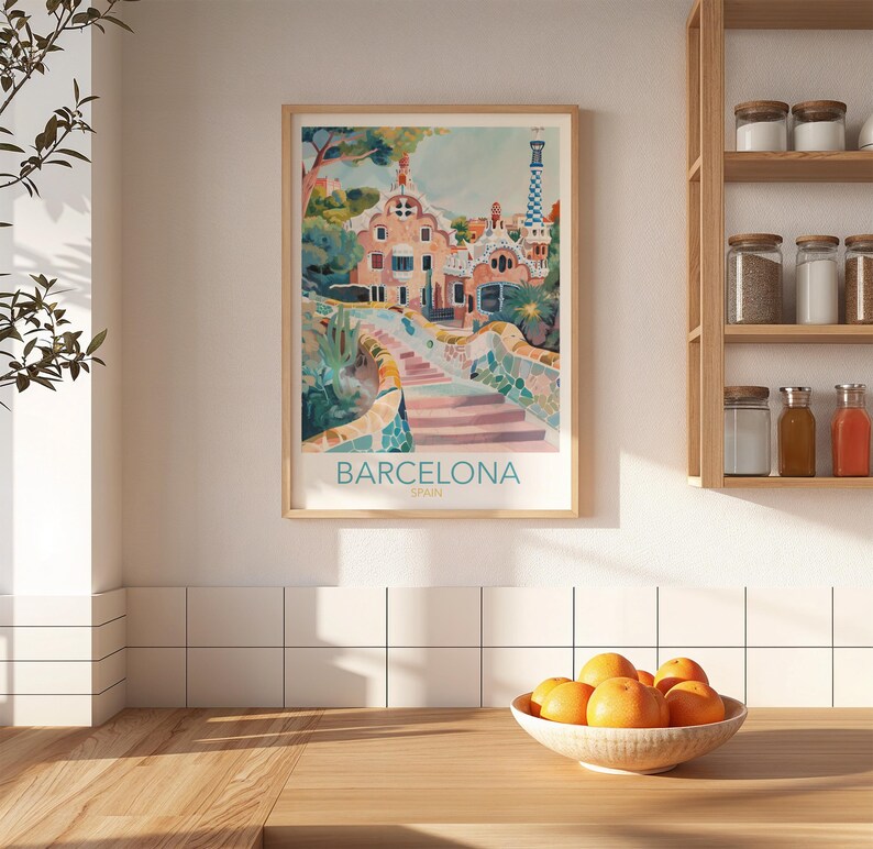 Barcelona Print, Spain Wall Art, Spain Travel Poster, Barcelona Gift