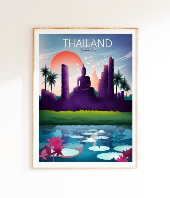 Thailand  Print | Asian Wall Art | Buddha Wall Art | Buddha Poster | Thailand Wall Art