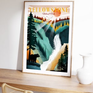 Yellowstone Park Poster National Park Wall Art for Living Room or Office Wyoming Souvenir Fathers Day Gift image 5