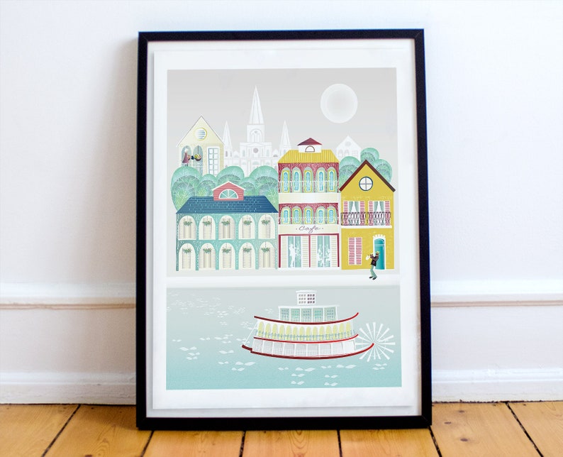New Orleans Print Louisiana Poster New Orleans Art Etsy