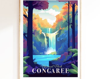 South Carolina Art, Congaree National Park Print, National Park Poster, Adventure Nursery and Living Room Wall Art