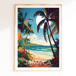 Jamaica Poster, Jamaica wall art, Tropical travel print, Caribbean wall art, Travel Poster, Wall art Prints - Great holiday rsouvenir!