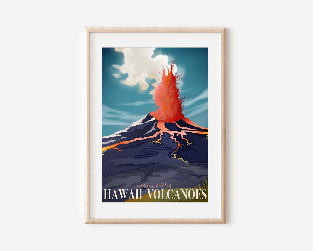 Hawaii Volcanoes National Park Hawaii Print National Park Poster Hawaii
