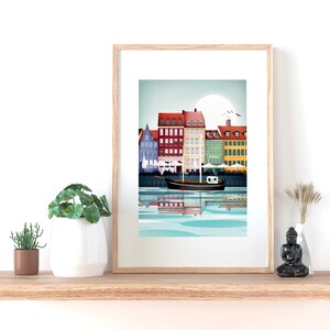 Copenhagen Print, Travel Poster, Nordic Wall Art, Scandinavian Art, Denmark Wall Art, Wall Art Prints image 6