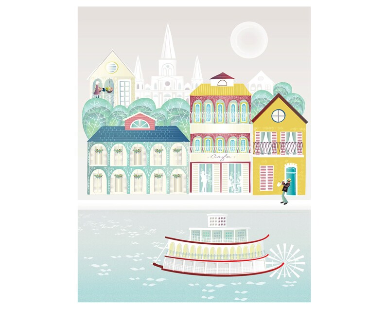 New Orleans Print Louisiana Poster New Orleans Art Etsy