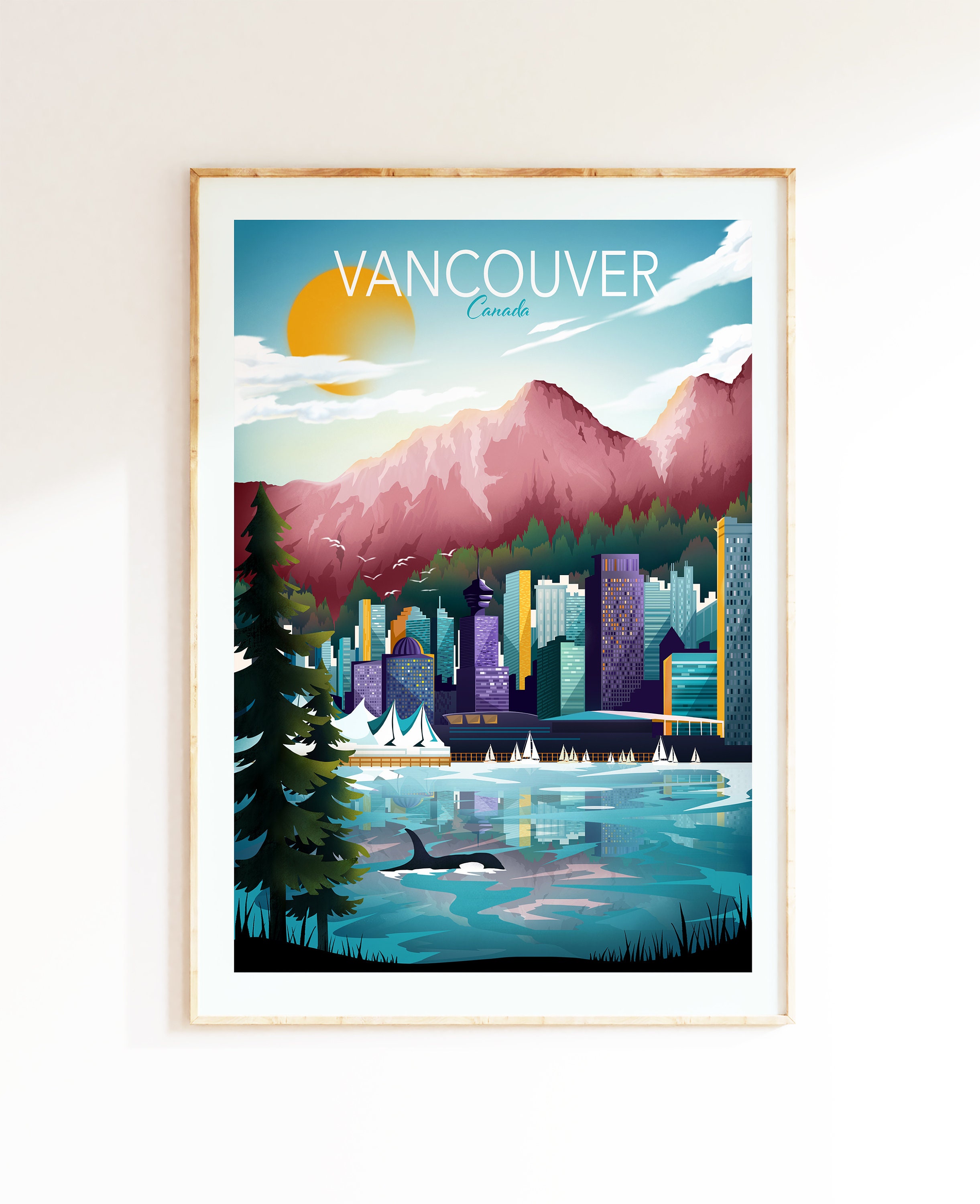 Poster Etsy Poster Print Print Wall Wall Vancouver Travel Vancouver Art Canada Vancouver - Art Vancouver Art Wall Canada Skyline Poster