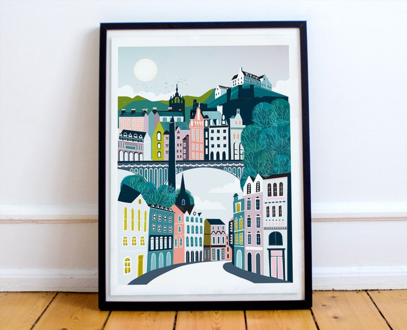 Edinburgh Print Edinburgh Poster City Skyline Art Travel Etsy