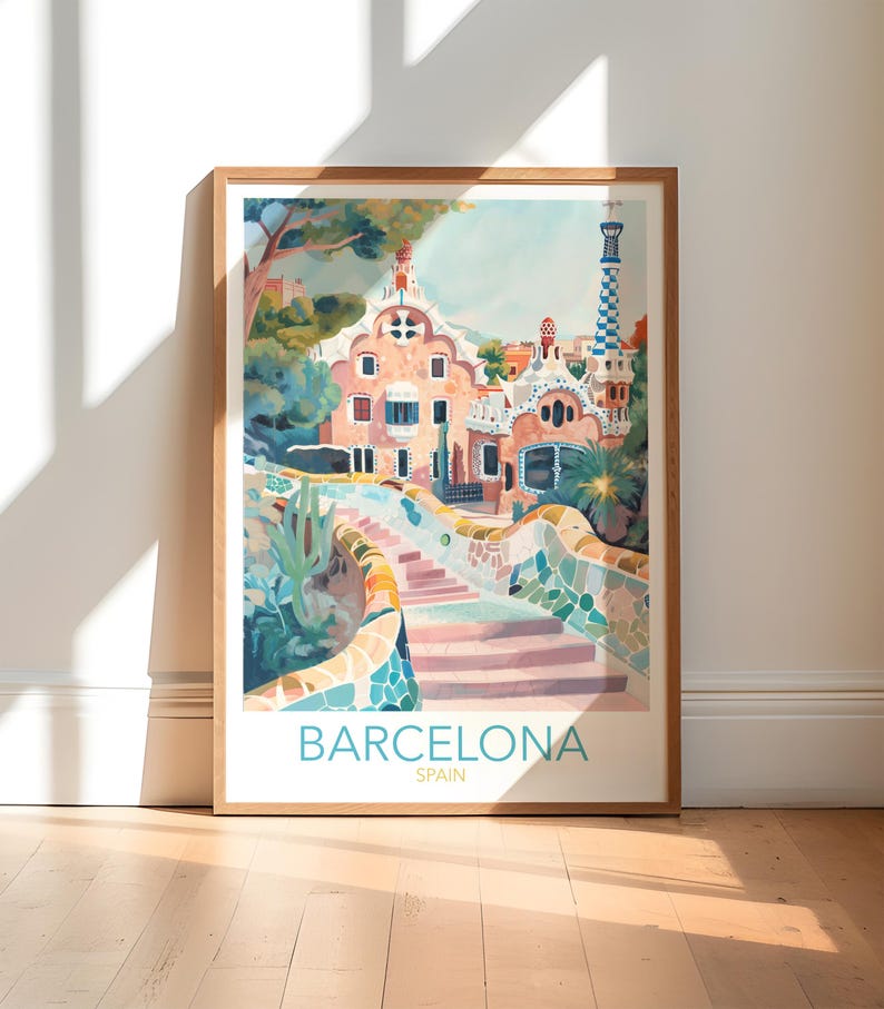 Barcelona Print, Spain Wall Art, Spain Travel Poster, Barcelona Gift