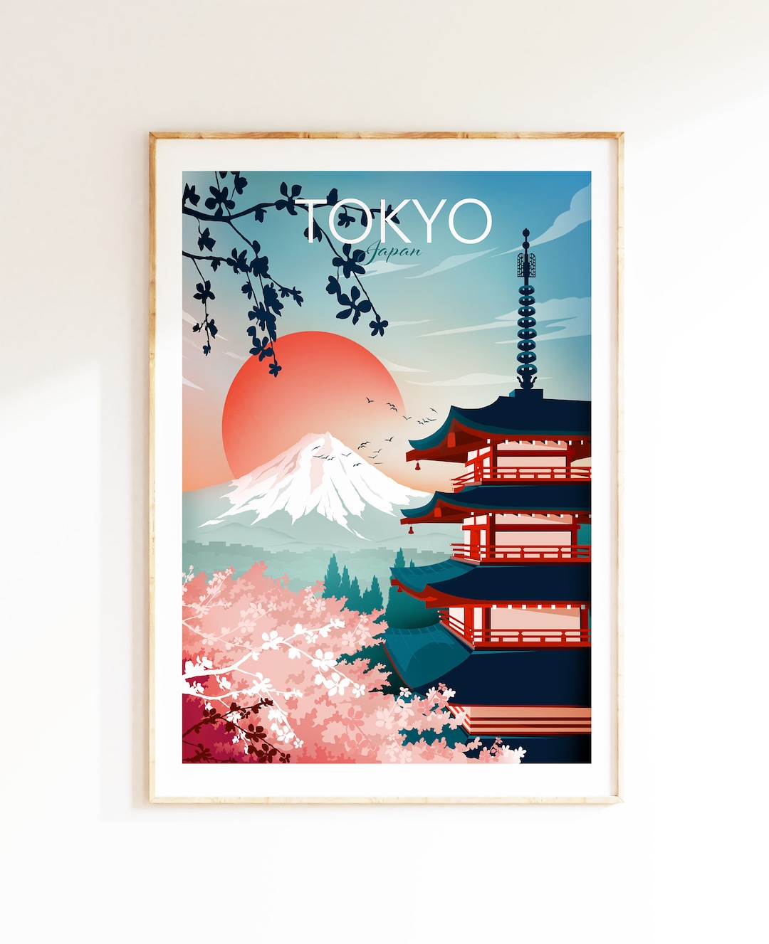 Tokyo Travel Poster - Japan Poster, Tokyo Print, Mount Fuji Travel