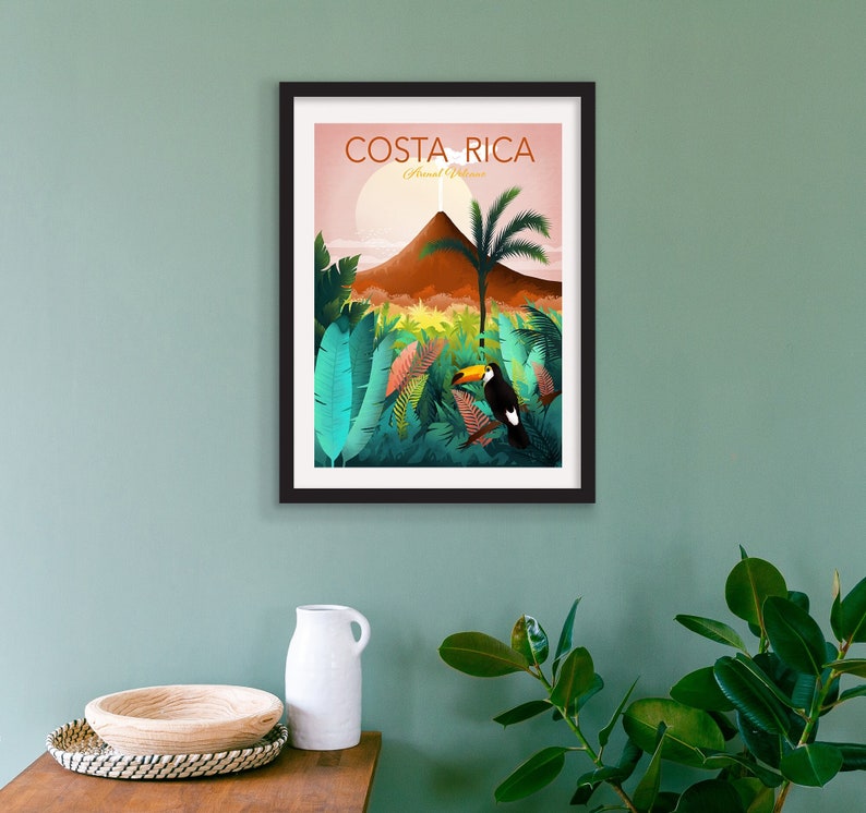 Costa Rica Poster Tropical Print Costa Rica Wall Art Etsy