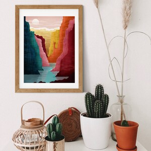 Impression du Grand Canyon, affiche du parc national, impression de voyage, art mural Arizona, cadeau d'art de randonnée, art mural paysage, cadeau d'anniversaire image 5