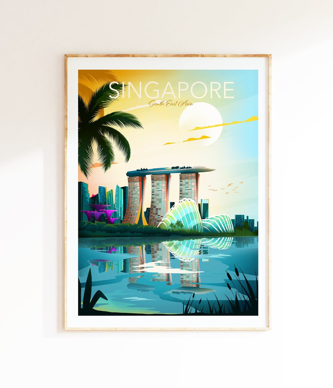 Singapore Print Poster Asia Wall Art Singapore Painting Etsy