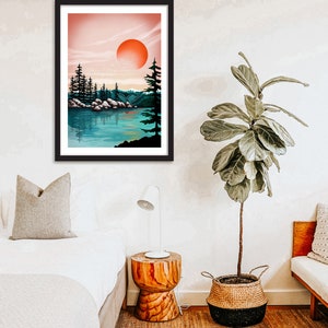 Lake Tahoe Poster California Wall Art Nursery Travel Art State Park Home Decor Wall Art image 6