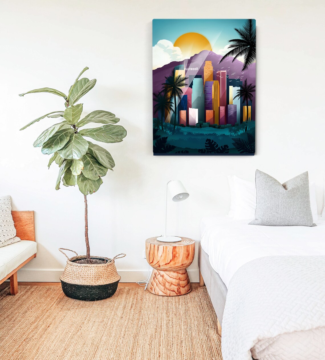 Los Angeles Wall Art Canvas Wall Art California Wall Art Etsy