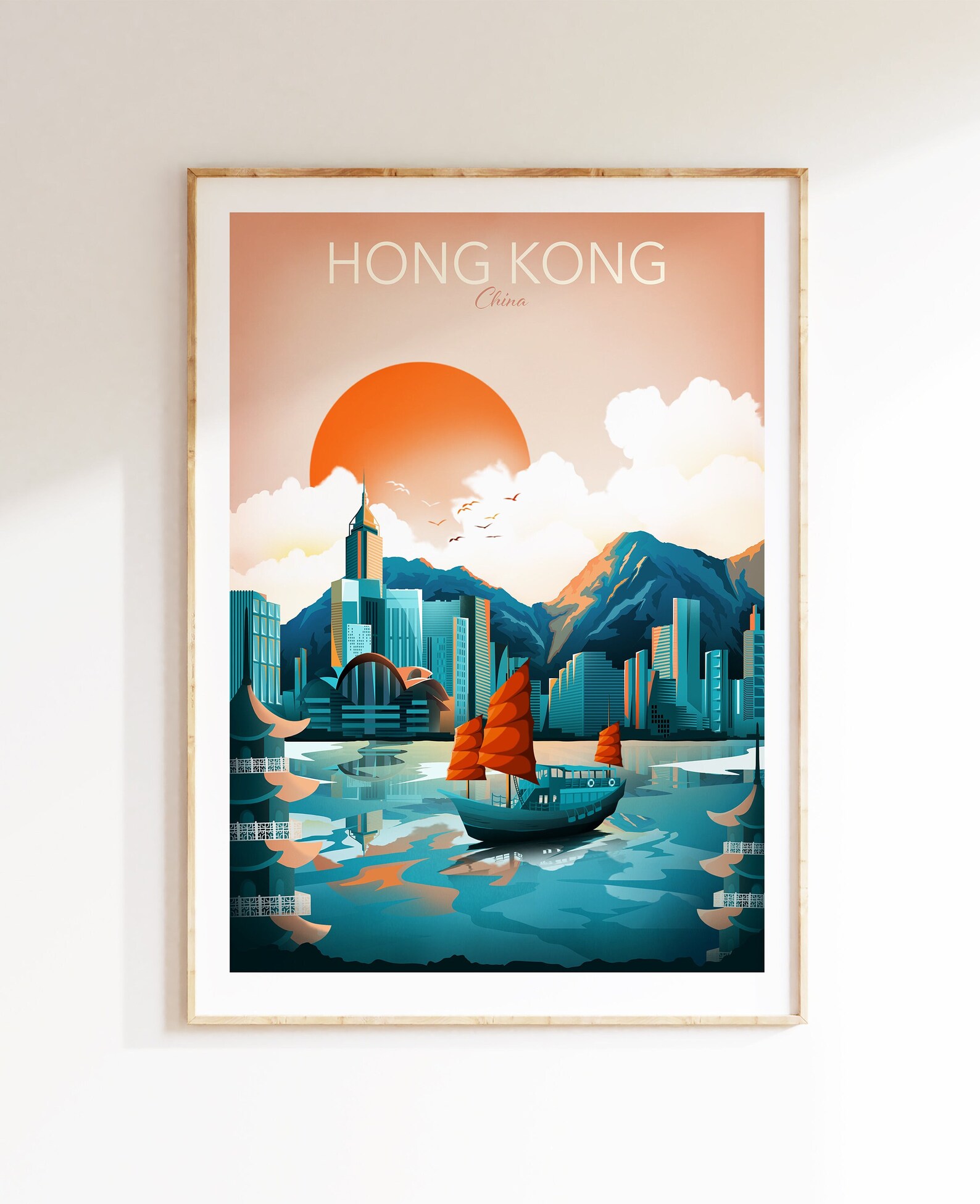 HONG KONG COLOURFULNESS GICLEE CANVAS ART PRINT POSTER main image 1