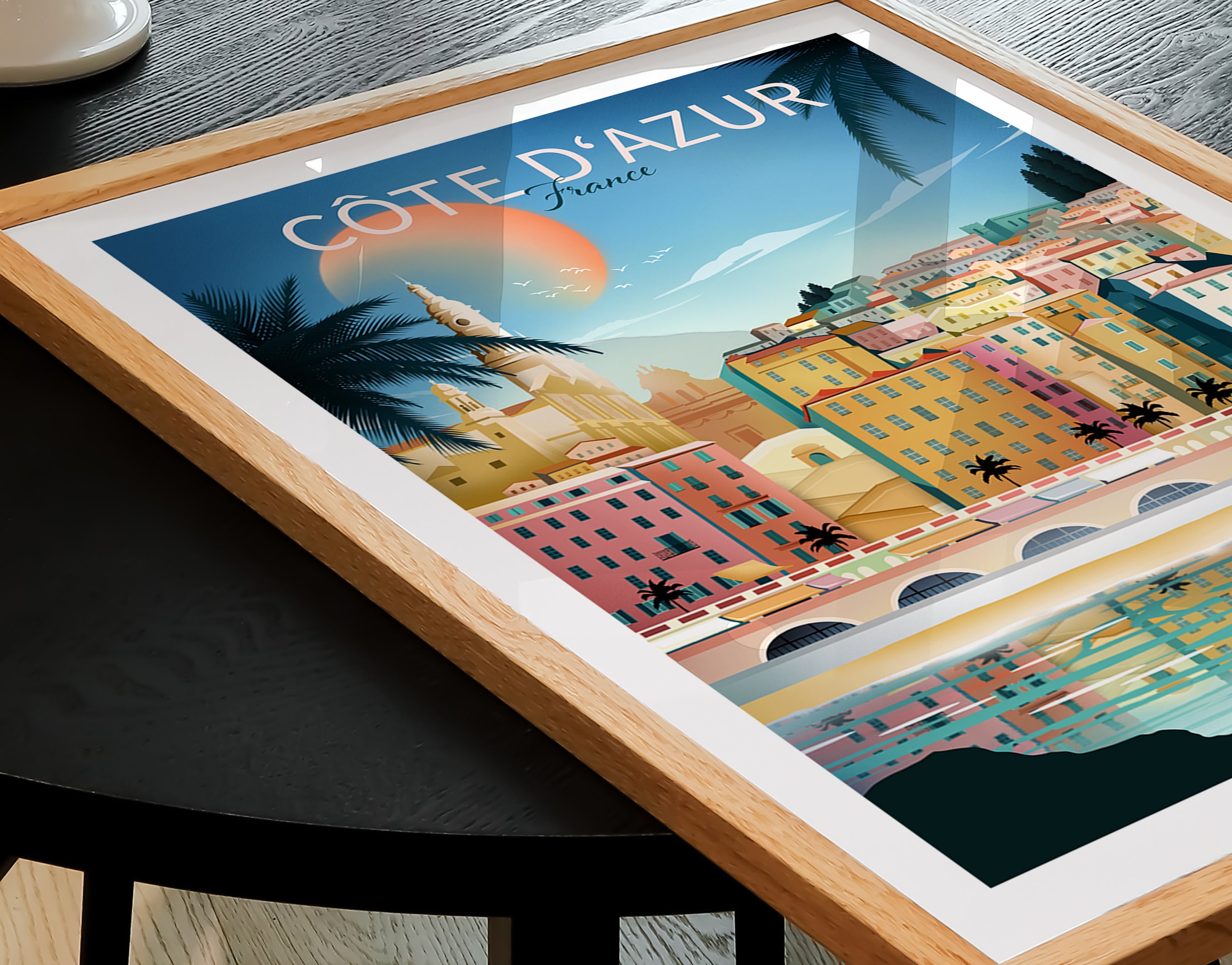 French Riviera Attractions Posters For Living Room Travel Art